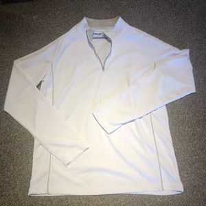 Men’s White quarter zip long sleeve